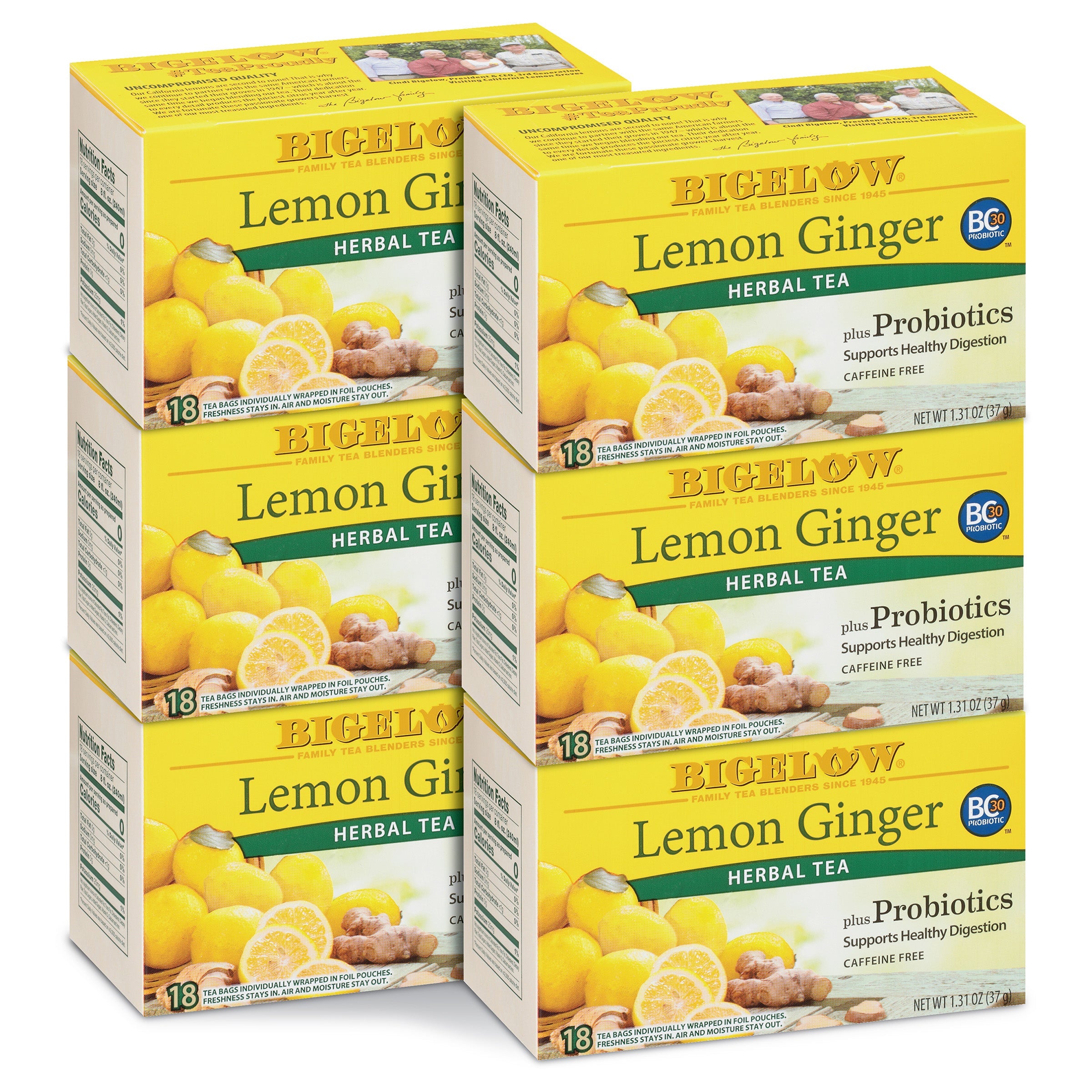 Lemon Ginger Plus Probiotics Herbal Tea
