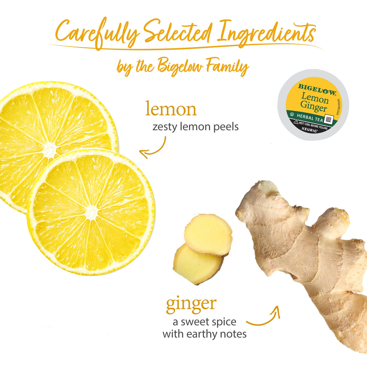 Lemon Ginger Herbal Tea K-Cup® Pods 12 Count