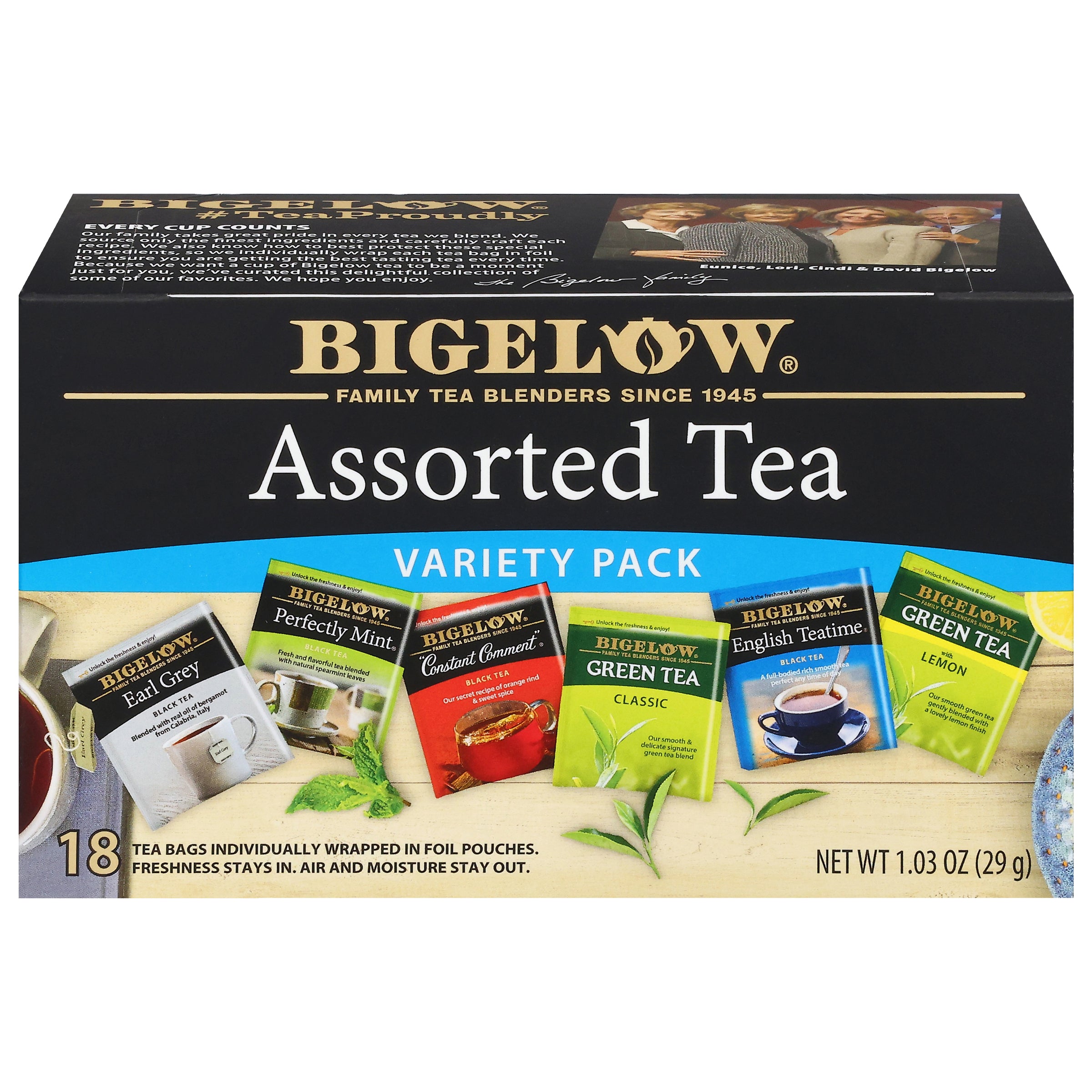 Assorted Black and Green Teas Variety Pack