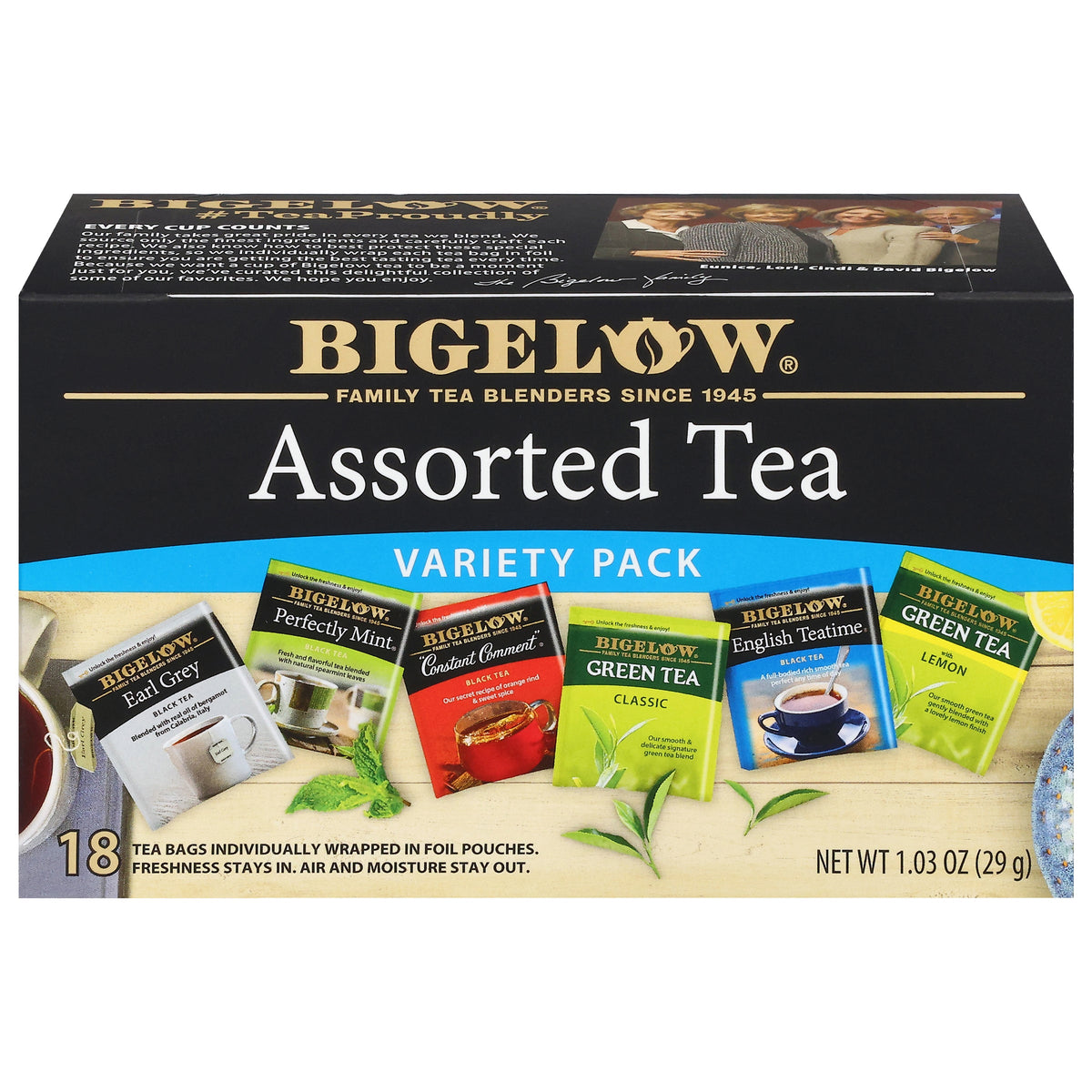 Assorted Black and Green Teas Variety Pack