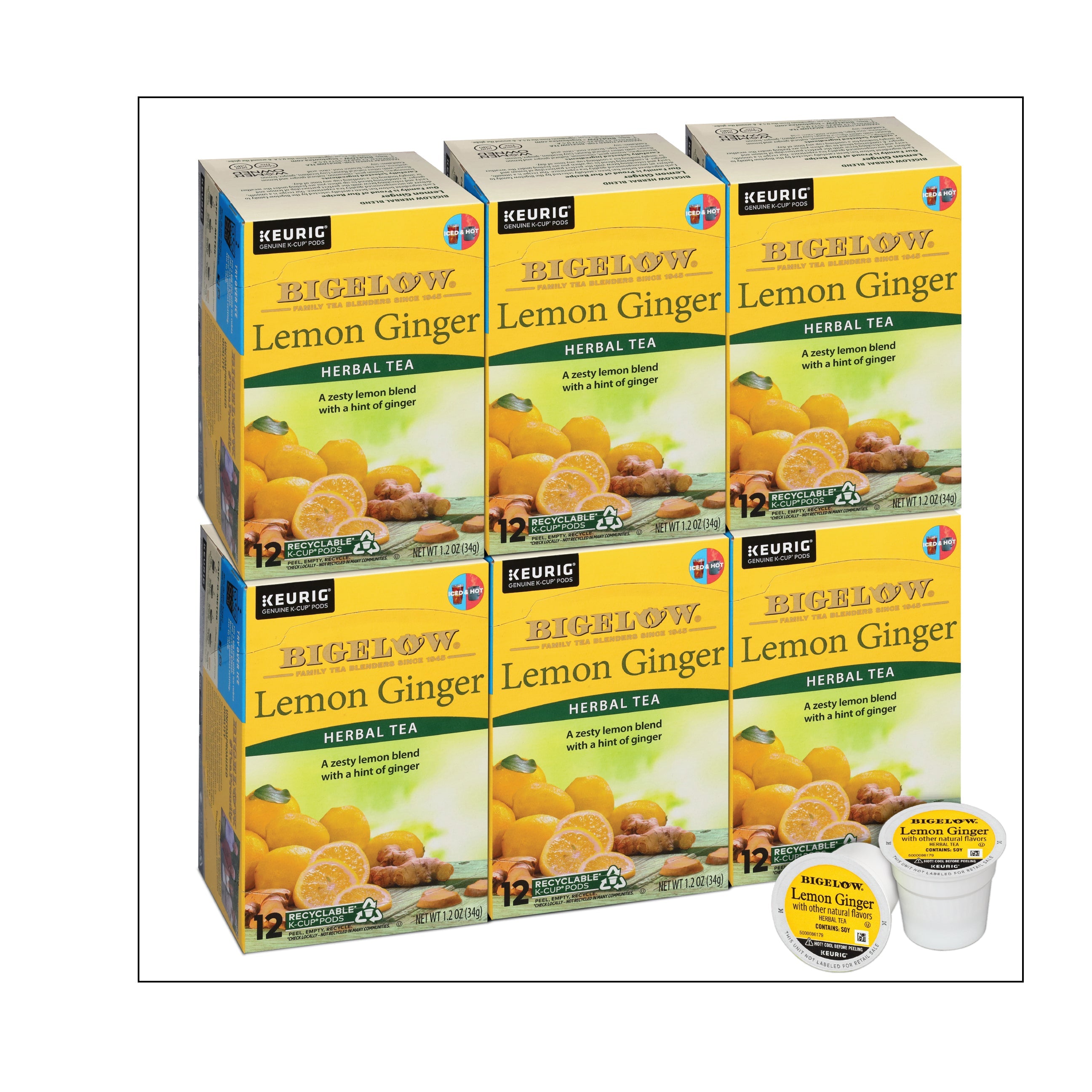 Lemon Ginger Herbal Tea K-Cup® Pods 12 Count