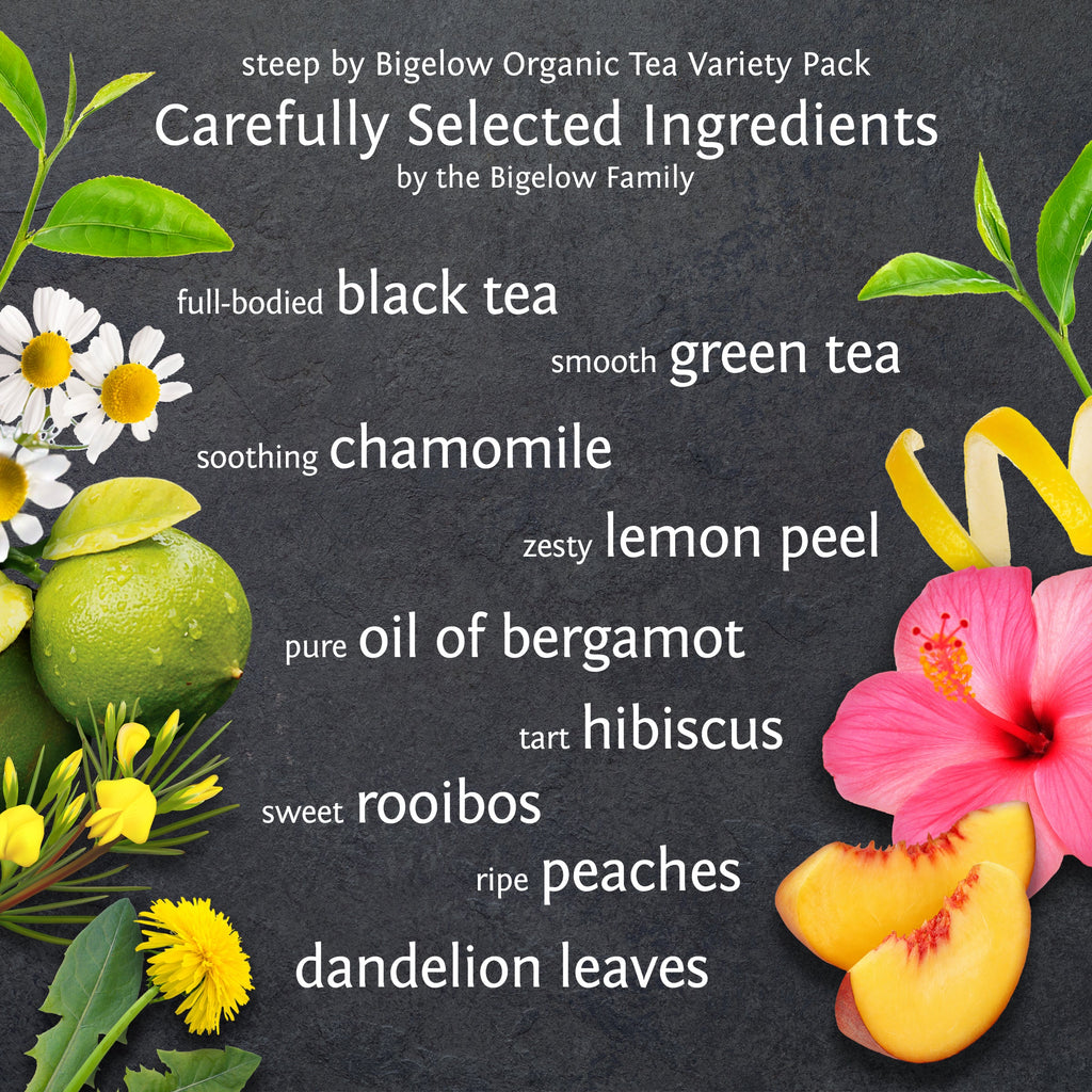 organic black, green and herbal tea 6 flavor variety pack