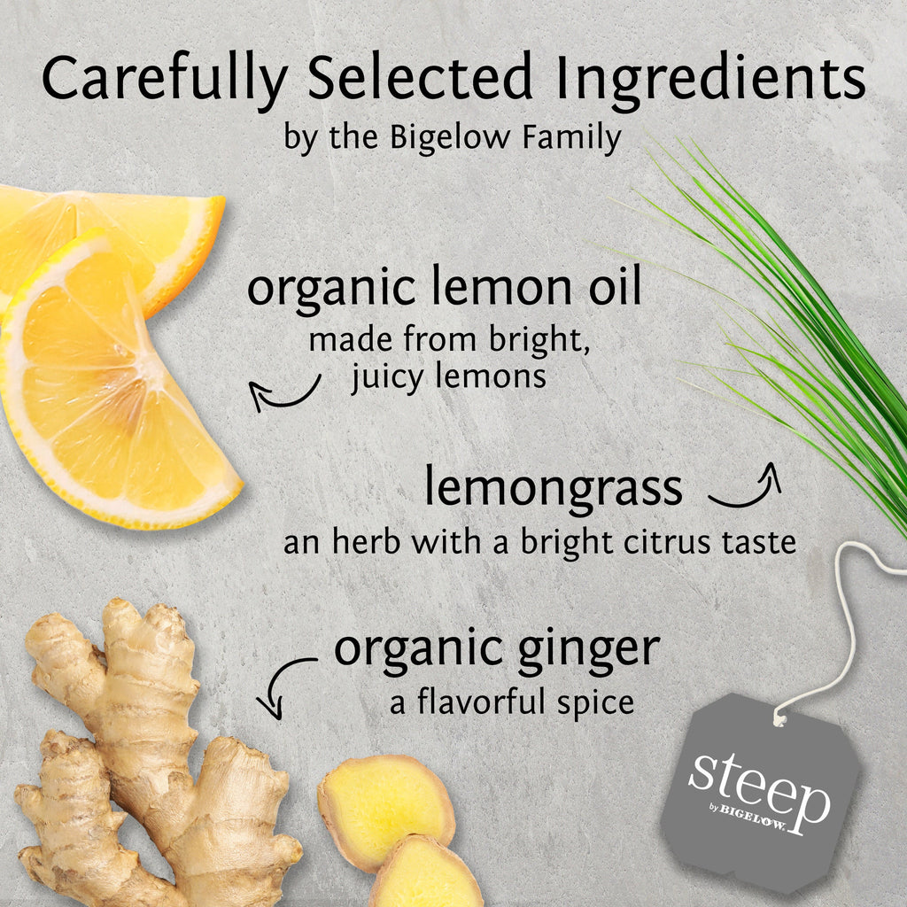organic lemon ginger full leaf herbal tea