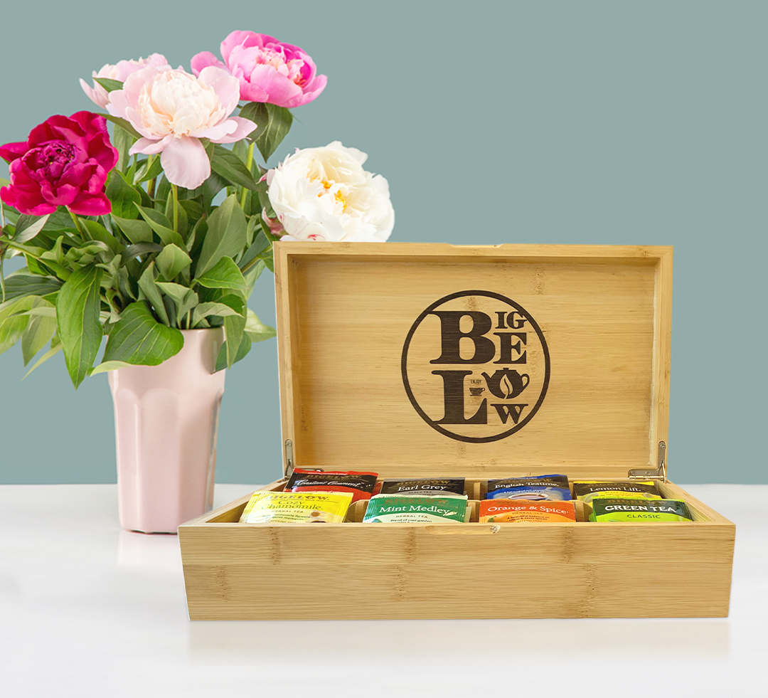 Wooden Chest with Flavored and Herbal Tea