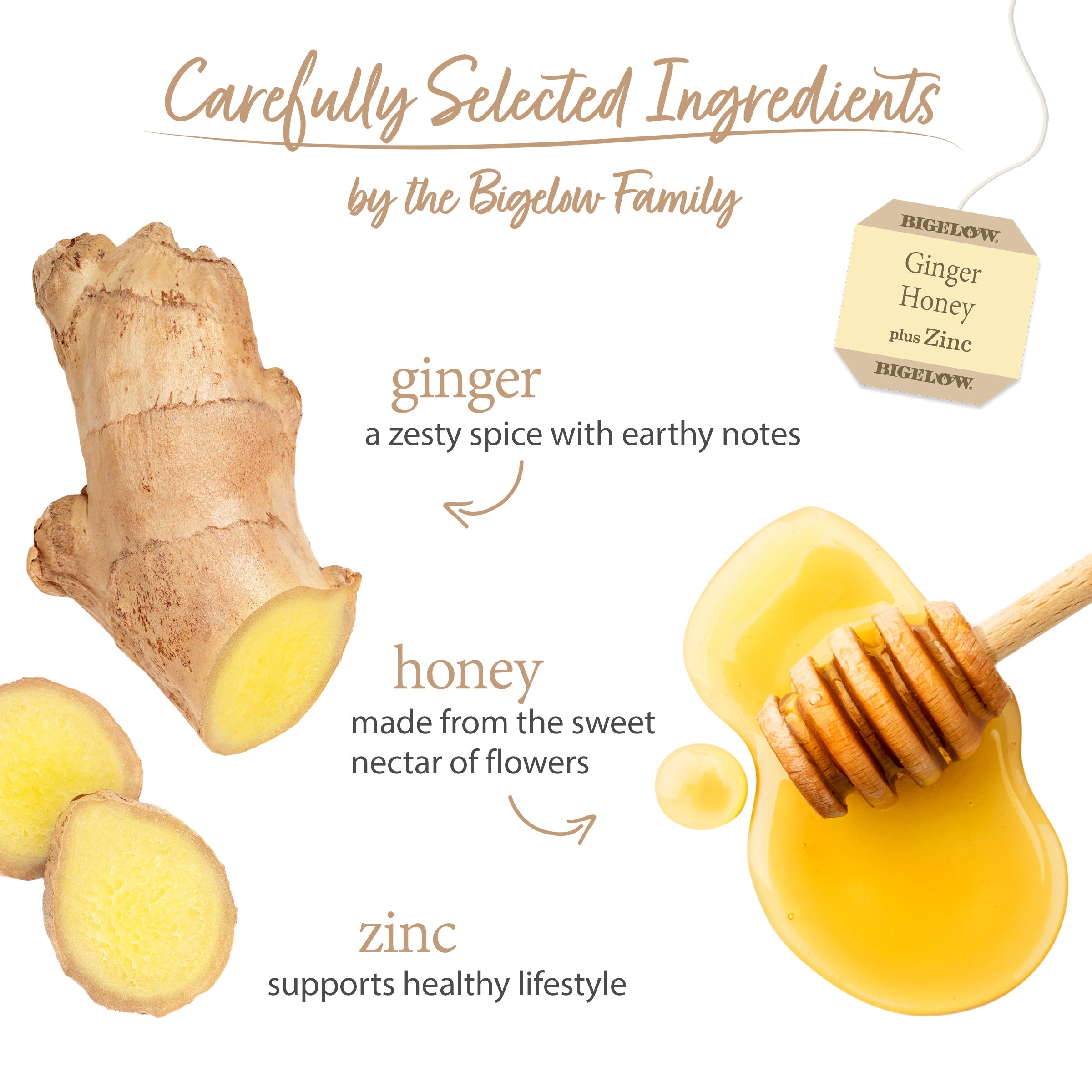 Ginger Honey plus Zinc Herbal Tea