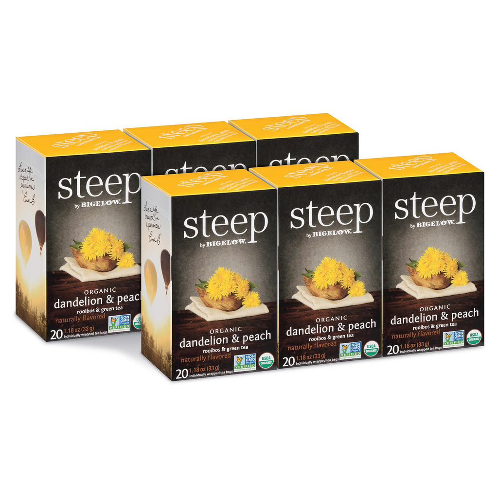 organic dandelion and peach rooibos and green tea