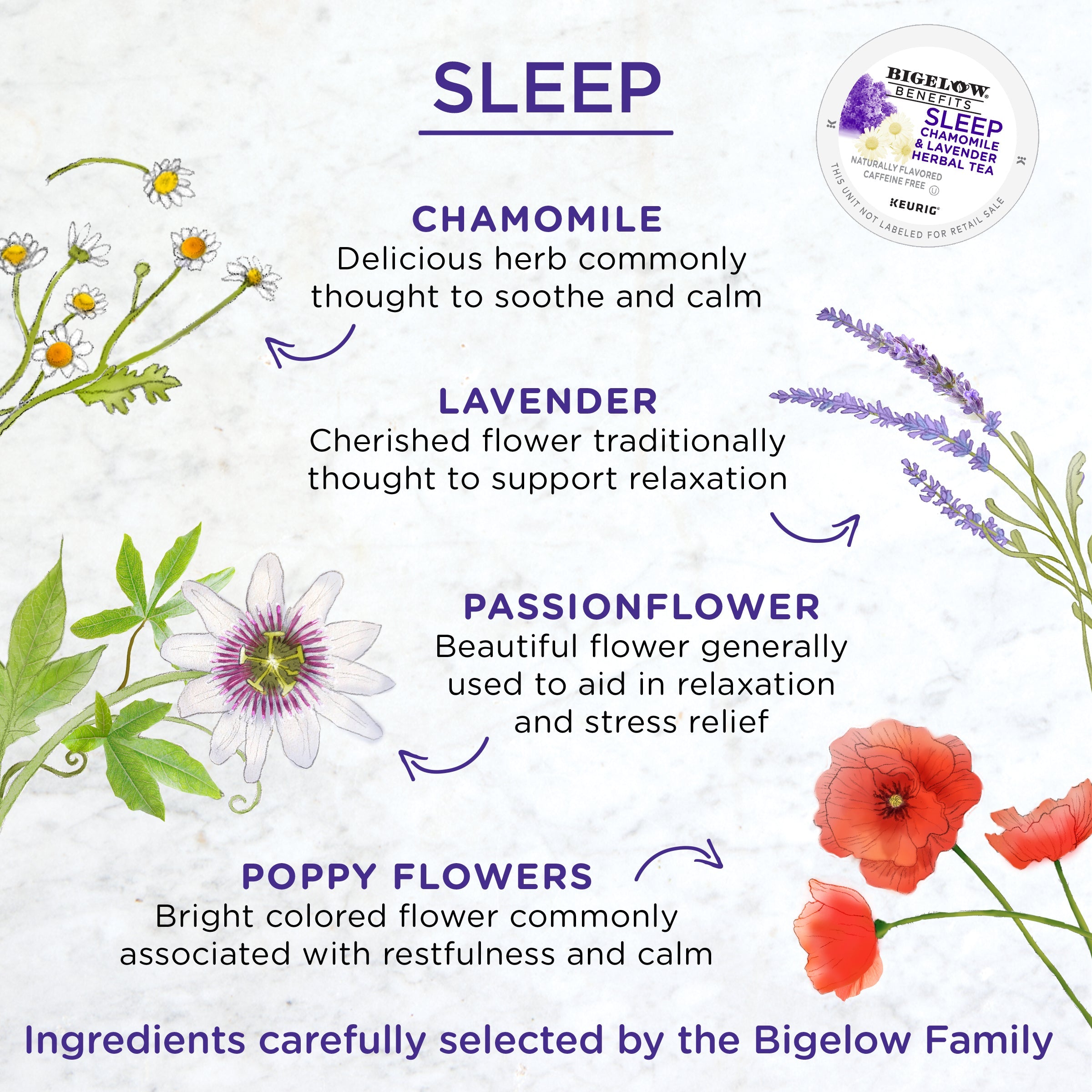 Sleep Chamomile and Lavender Herbal Tea K-Cup® Pods