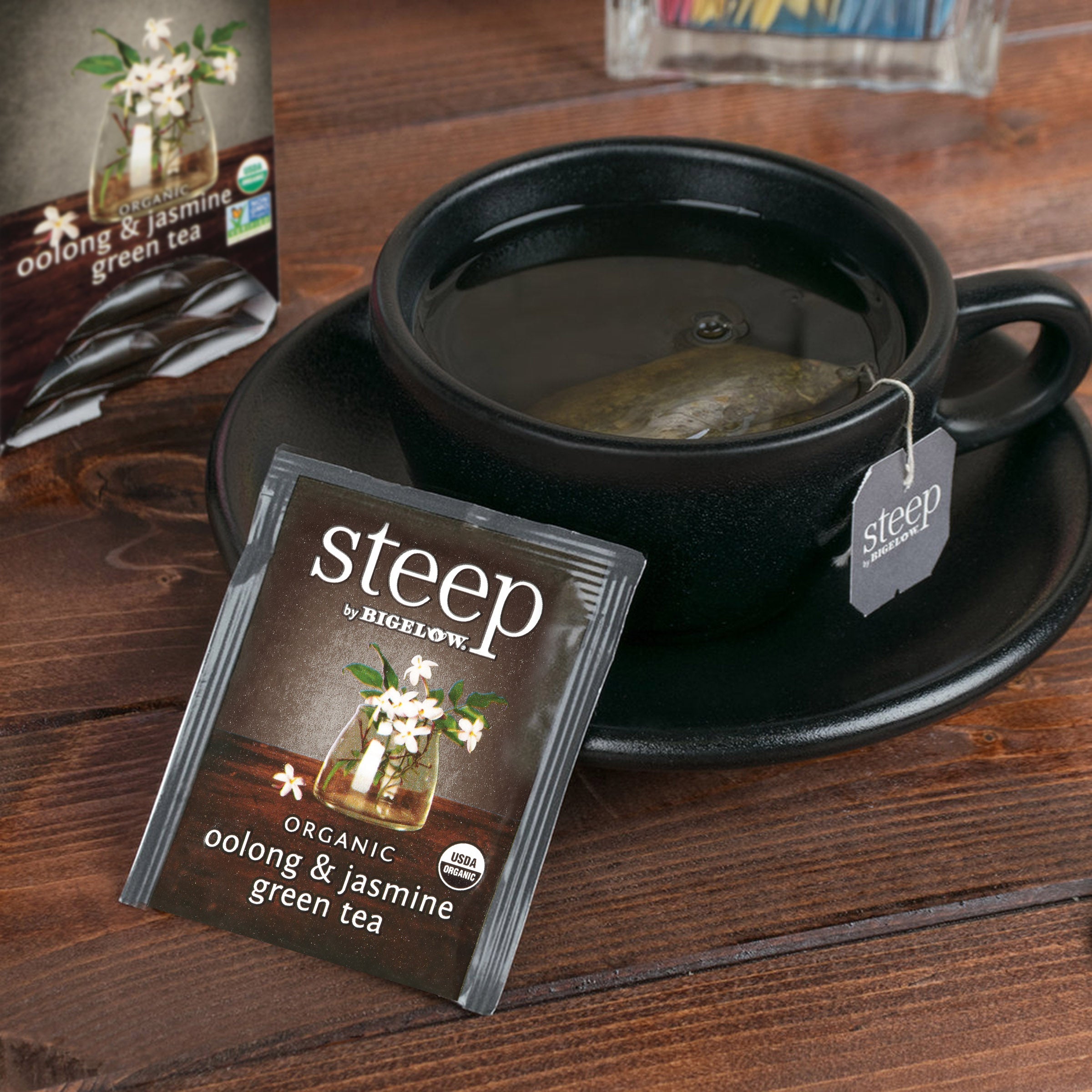 organic oolong and jasmine green tea