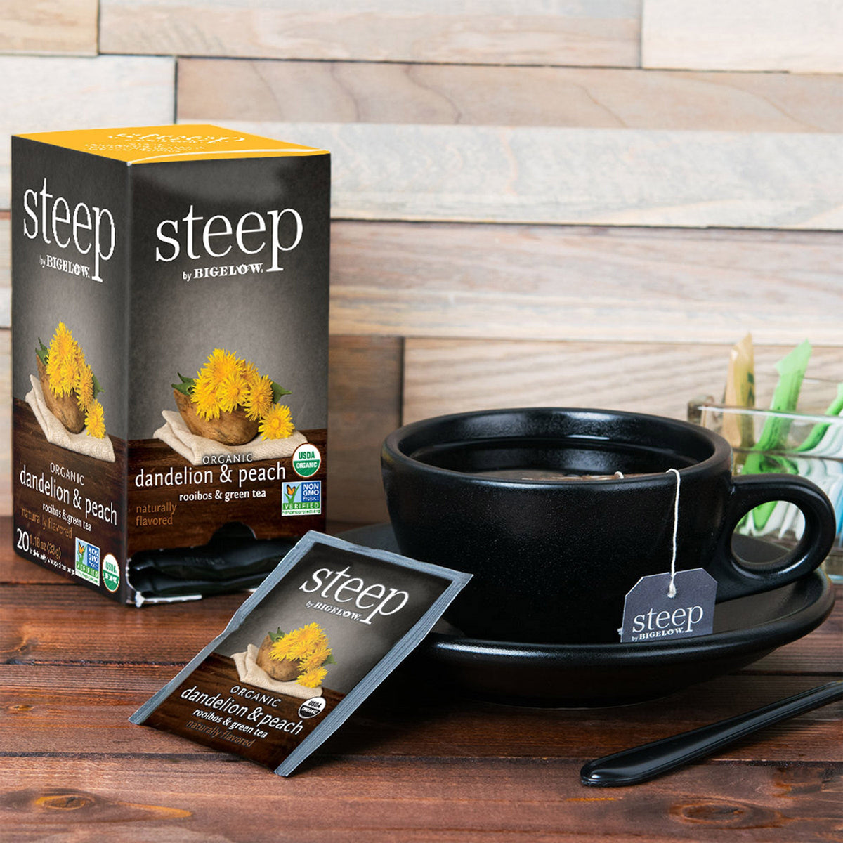 organic dandelion and peach rooibos and green tea